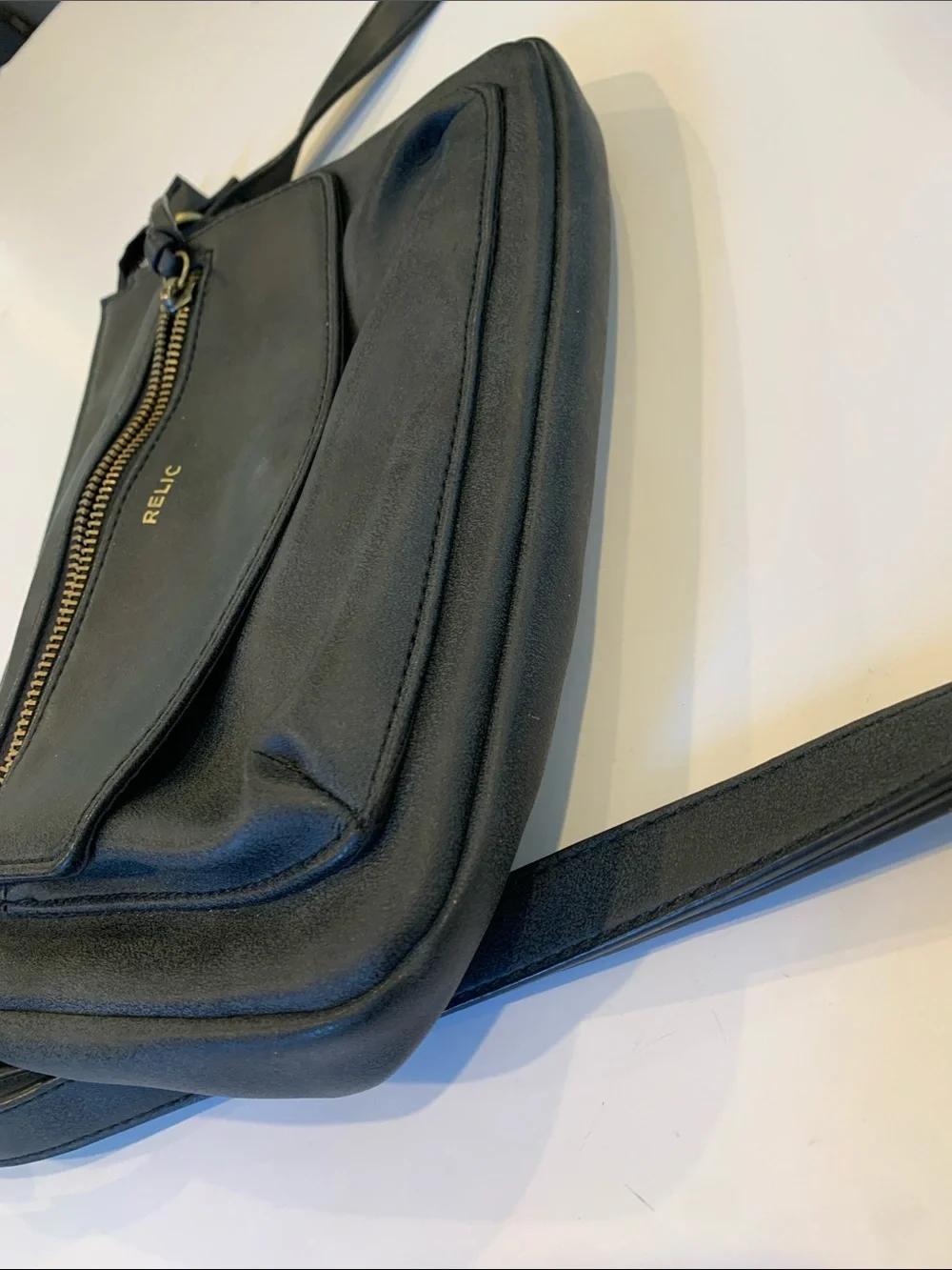 Relic by Fossil Charcoal Medium Faux Leather Multipocket Crossbody Shoulder Bag